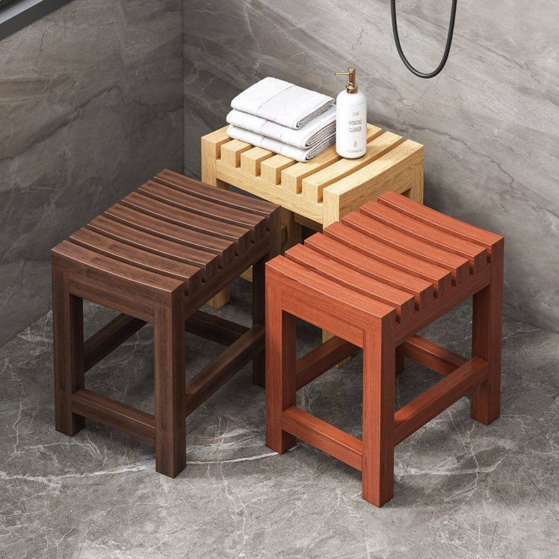 实木凳子老人孕妇浴室防滑洗澡凳淋浴房防腐防水坐凳家用沐浴方凳