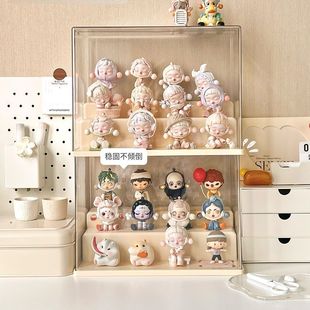 泡泡玛特展示盒玩偶挂件台阶式展示盒娃娃盲盒手办谷子周边收纳盒