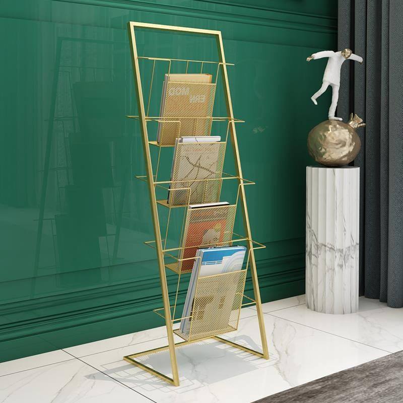 杂志架书架报刊报纸架展架报刊架展示架落地书报架铁艺多层绘本架