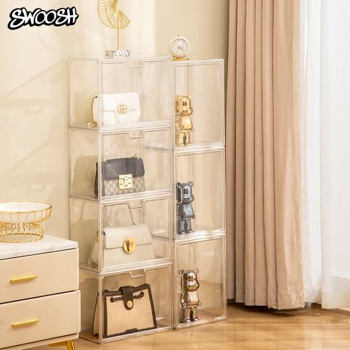 包包收纳盒全透明亚克力展示盒奢侈品收纳柜书本籍置物架防尘神器