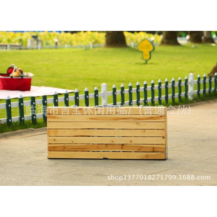 户外家具手提箱式实木连体式折叠野餐桌椅组合