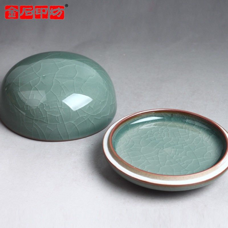 金石印坊 精品秘青瓷高盖印泥盒 瓷缸印泥缸 加固防震特制包装,文具电教/文化用品/商务用品,可爱印泥,淘宝优惠券,粉丝福利购,淘宝优惠卷