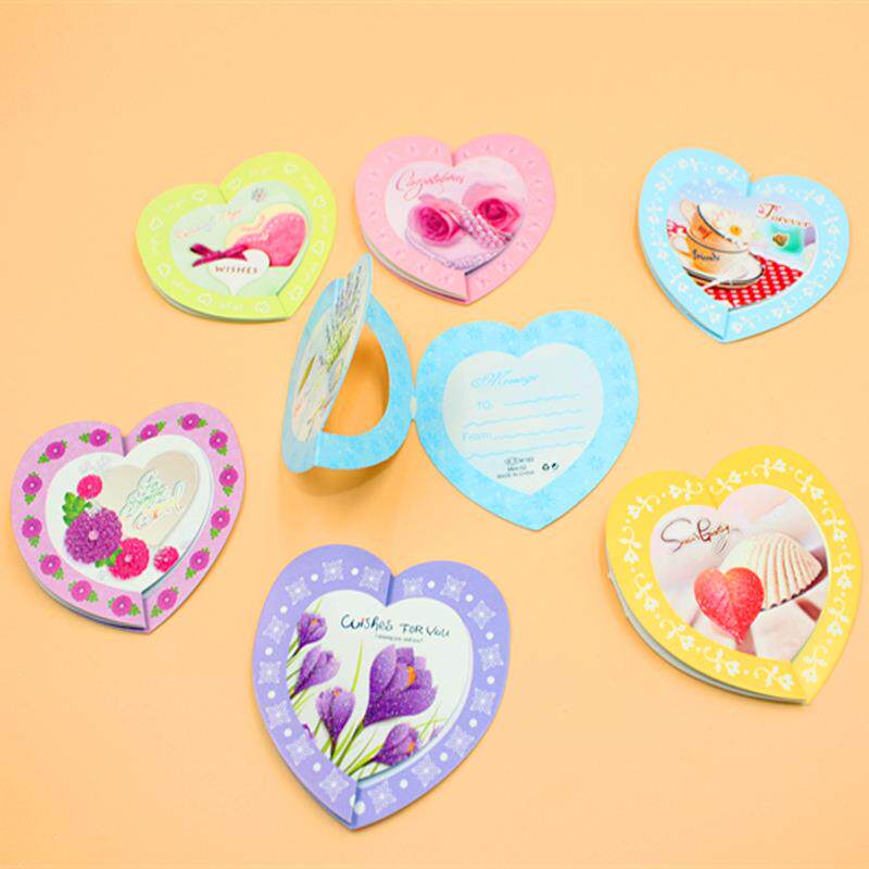 厂家直销创意三折带信封心形祝福贺卡情人节卡爱心小卡片