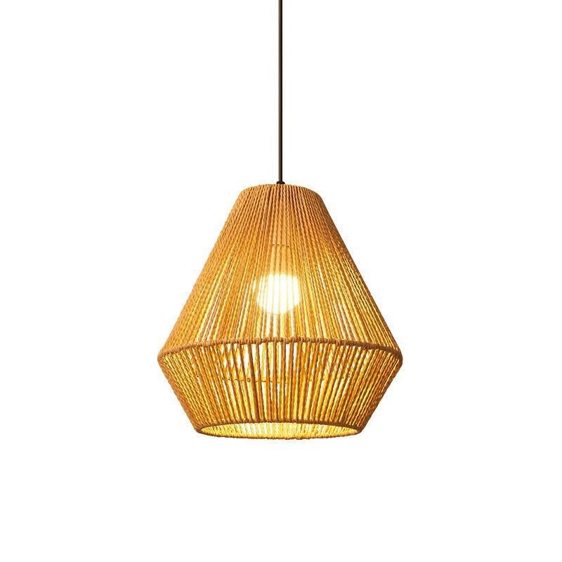 中古风藤编手工吊灯餐厅草帽茶室民宿灯竹艺店铺商用灯笼竹编灯罩,家装灯饰光源,客厅吊灯,淘宝优惠券,粉丝福利购,淘宝优惠卷