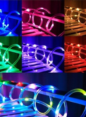 RGB七彩同步管子灯RGB16色软管灯边缘装饰户外蹦床氛围灯串