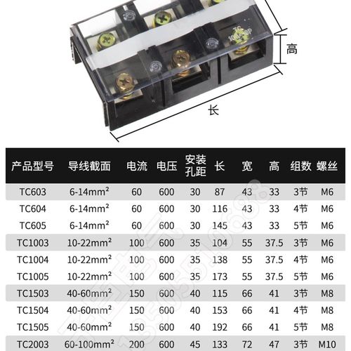 TC接线端子排60 100 150 200 300 400A大电流接线柱2P 3P 4P 5P