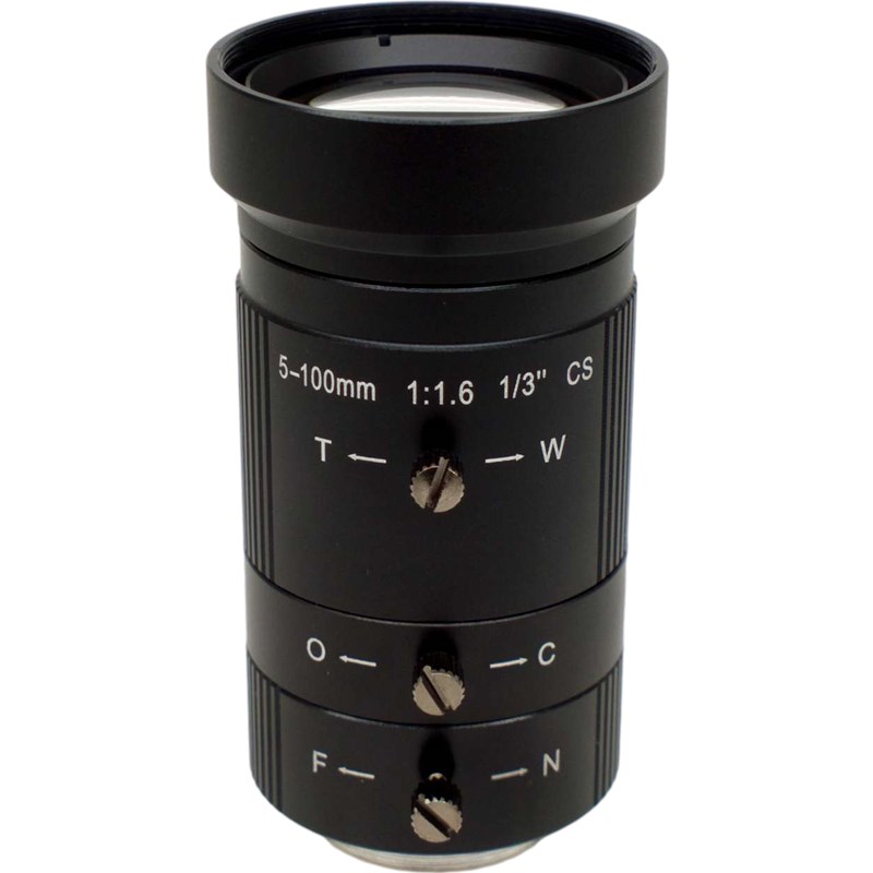 5-100mm变焦镜头1/3英寸手动光圈CS口20倍长焦距镜头监控器材配件