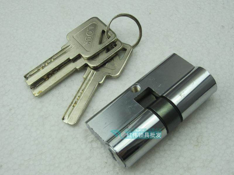 地锁锁心 地锁芯 玻璃门地锁心 玻璃门锁锁心60mm 双开葫芦锁芯
