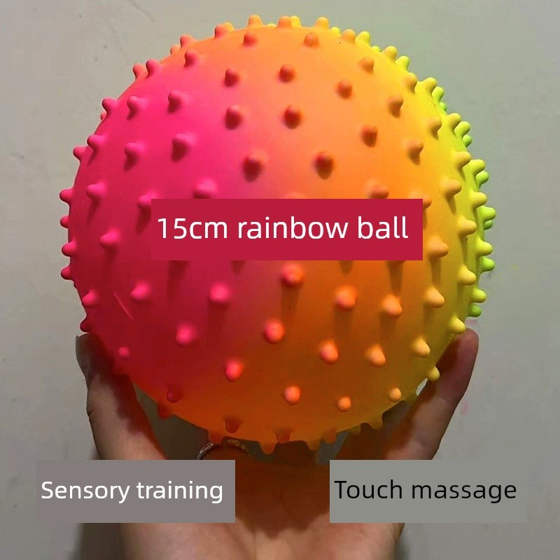 抚触皮球炫彩按摩球婴幼儿早教益智感统训练小刺球儿童宝抓握玩具