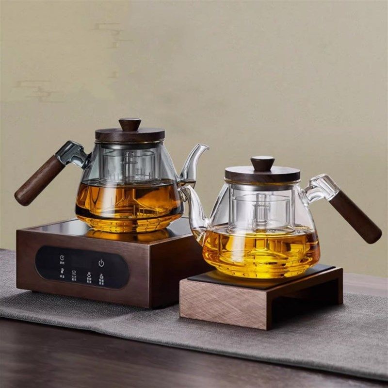 侧把大容量煮茶壶实木把手煮茶壶加厚防爆电陶炉专用煮茶器泡茶壶