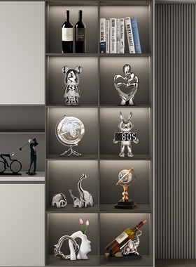 酒柜装饰品暴力熊摆件客厅展示柜电视柜现代高档轻奢家居套装高级