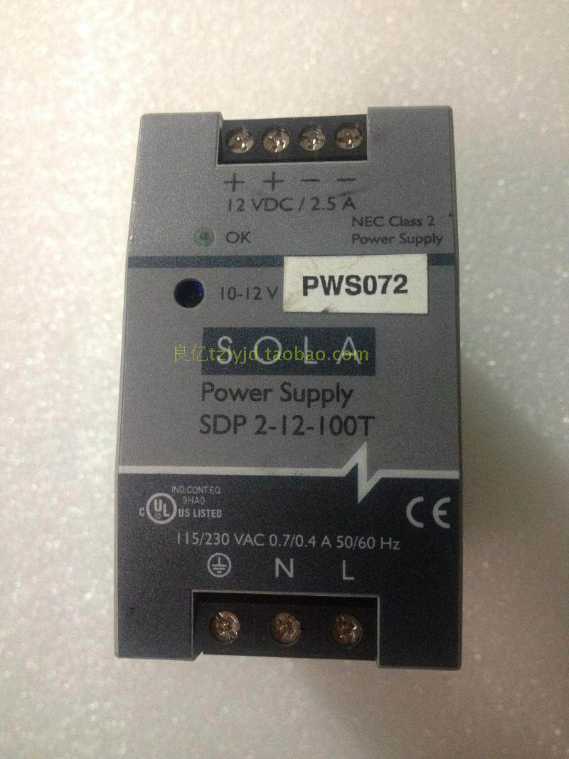 SOLA SDP2-12-100T 12v2.5A DIN导轨式电源