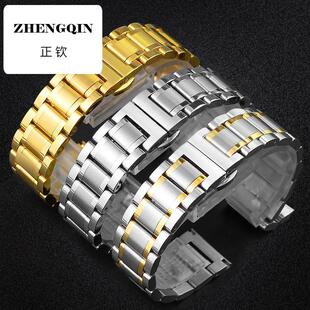 适用手表带男钢带蝴蝶扣表链女金属代用卡西欧 阿玛尼 雷诺表带ck
