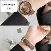 仰铂适用华为gt4表带新款 真皮焦褐色41mm手表watch4手腕带gt2女生