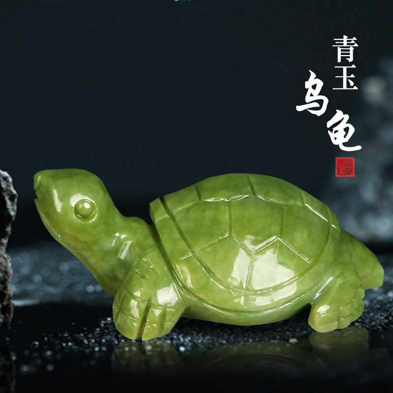天然玉石雕刻长寿龟玉雕爱小乌龟玉雕玉器鱼缸装饰品