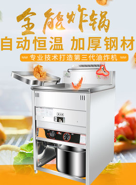 丸美电炸炉油炸锅商用摆摊炸炉燃气自动控温炸机炸鸡设备全