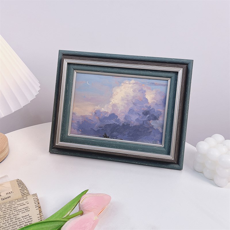 云朵油画装饰画背景墙挂画文艺现代相框客厅卧室摆画