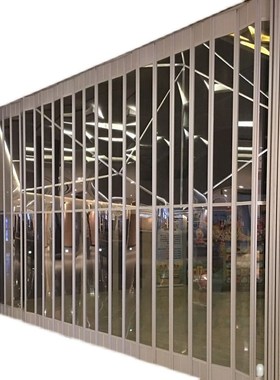 上海智识铝合金水晶折叠门汽车洗车房防水隔断商场店铺推拉门