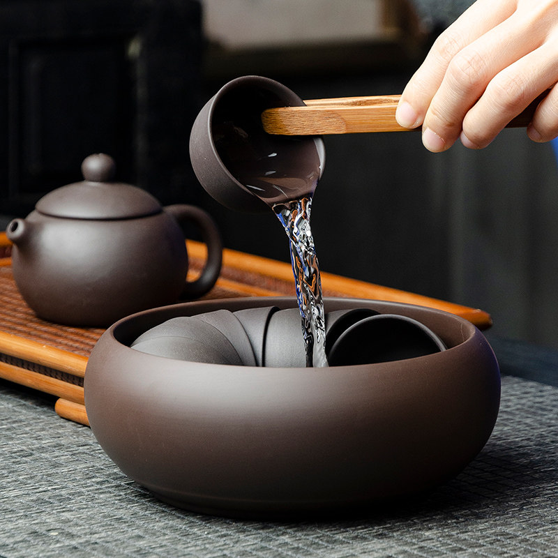 紫砂茶洗功夫茶具茶杯洗水洗茶碗水盂大小笔洗茶渣烟灰缸茶道零配