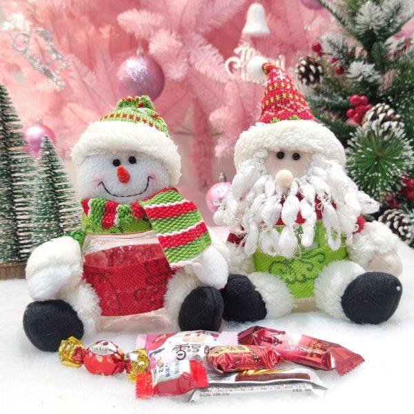 圣诞礼物糖果罐圣诞装饰品雪人摆件礼品袋包装平安夜场景布置盒子