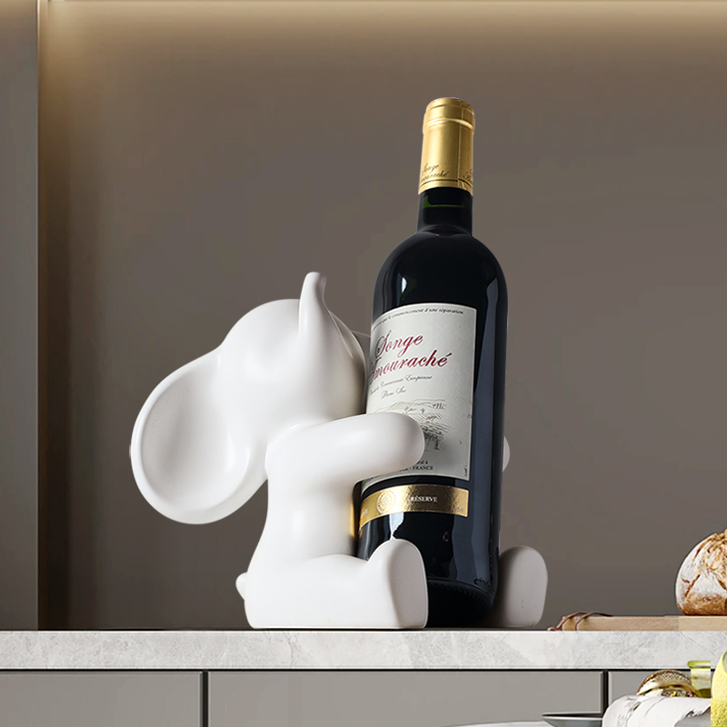 大象红酒架酒柜装饰品摆件轻奢高档客厅玄M关餐边柜葡萄酒瓶架酒