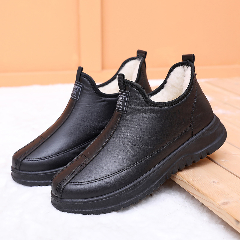 一脚蹬羊毛防冻保暖中老年靴棉鞋