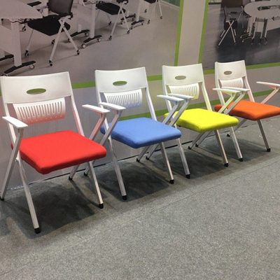 学生培训椅子带写字板会议椅可折叠智慧教室椅子团体活动椅子带轮