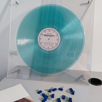 亚克力黑胶唱片展示框光碟收纳保护盒凹槽CD相框装饰立牌简约碟架