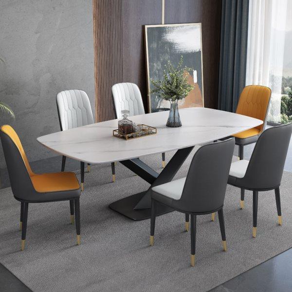 意式轻奢岩板餐桌椅组合北欧现代简约家用小户型长方形大理石饭桌,住宅家具,岩板餐桌,淘宝优惠券,粉丝福利购,淘宝优惠卷