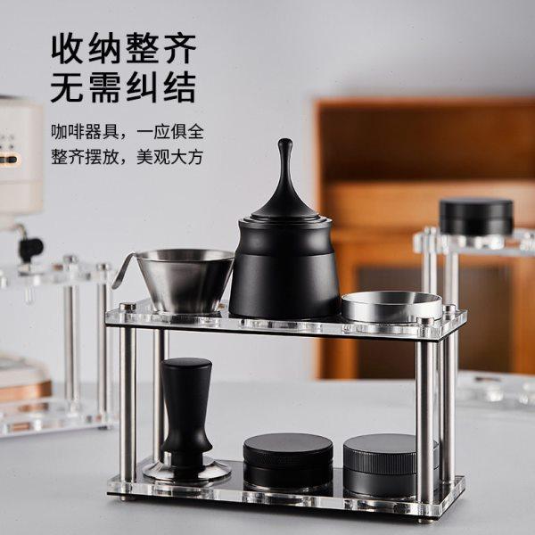 意式咖啡置物架亚克力架子压粉器布粉器收纳咖啡器具收纳架双层,餐饮具,配套器具,淘宝优惠券,粉丝福利购,淘宝优惠卷
