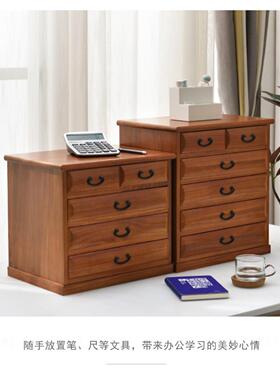 40cm35实木带锁桌面收纳整理盒置物架抽屉式家用a3笔记本储物柜