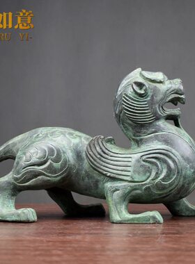 仿古青铜器纯铜貔貅招财摆件家居玄关吉祥物办公桌面装饰开业礼品