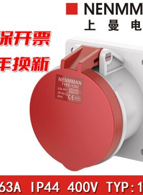 上曼电气NENMMAN防水工业暗装插座TYP:1252面板插座63A 5P IP44