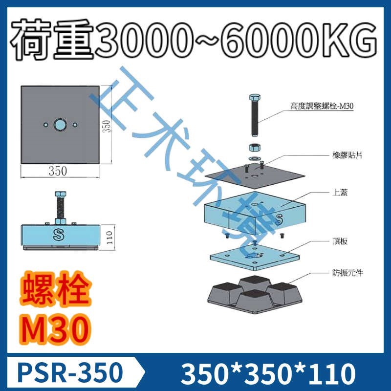 正术高速冲床减震器油压机v压力机大型冲压设备可调水平橡胶隔振