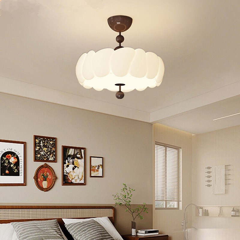 中古风复古卧室吸顶灯法式感甜甜圈半吸吊灯创意南洋风书房护眼灯