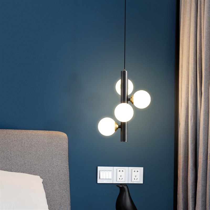 楼梯吊灯复式楼魔豆灯现代轻奢创意极简几何造型别墅旋转楼长吊灯