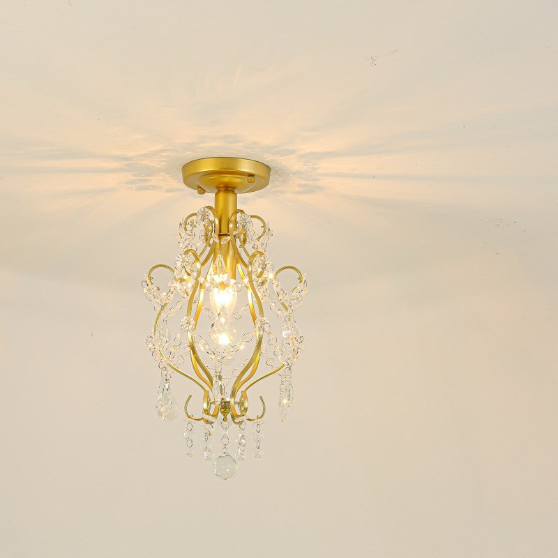 2025法式水晶过道吸顶灯玄关灯床头小吊灯家用过道灯过道走廊灯