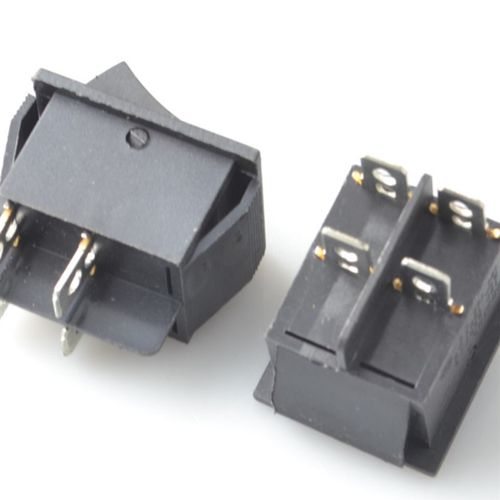 黑色按钮船开关电源开关摇臂开关Kcd4船开关4英尺2齿轮