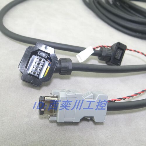 汇川SV660电机编码器线S6-L-P124-5.0-T带抱闸动力线B107-3.0-TS