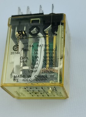 IDEC和泉中间继电器RY4S-UL小14脚DC24V机械手中继板关电覆归用