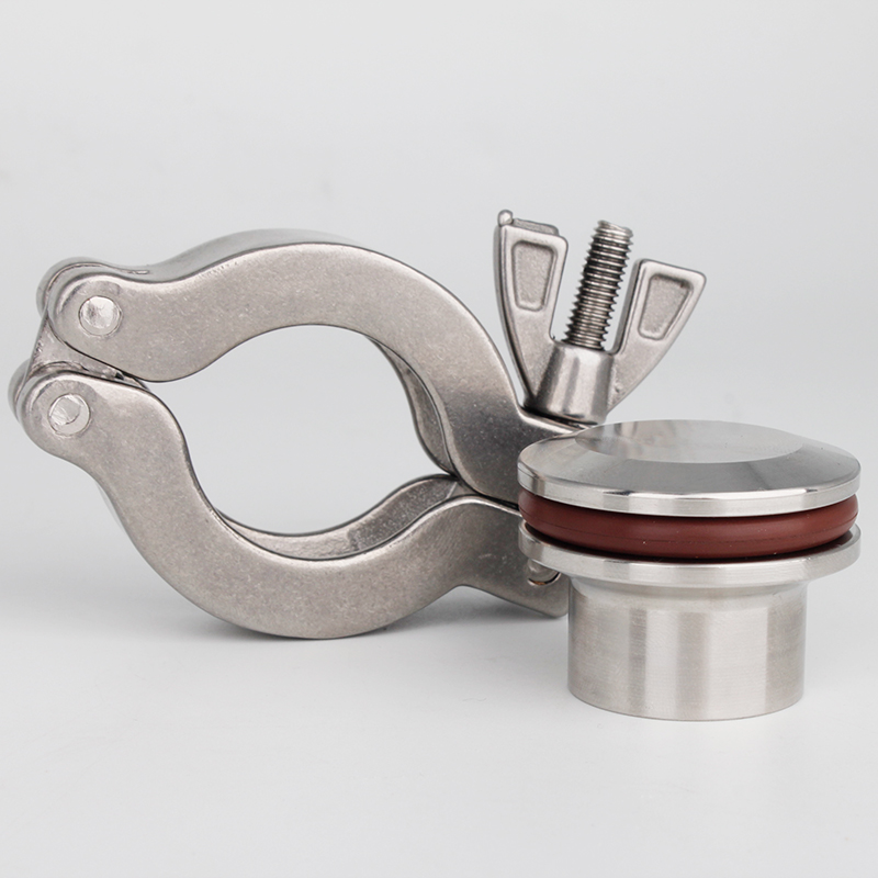 304不锈钢真空盲板快装接头套装卡箍式卡盘堵板KF16 kf25 KF40 50