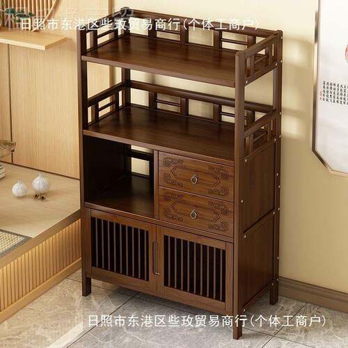 边茶柜RCS沙发边几角叶几小茶水柜实木具茶纳收柜茶柜置物架茶桌