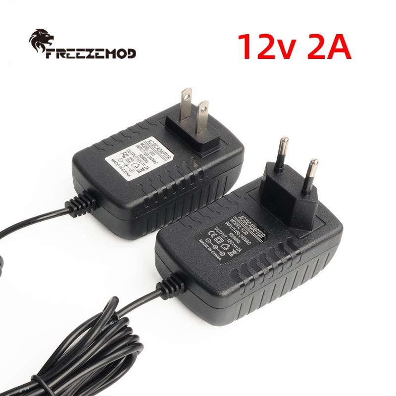 外置电源适配器220V转12V大功率2A支持3/4pin接头开关水泵风扇