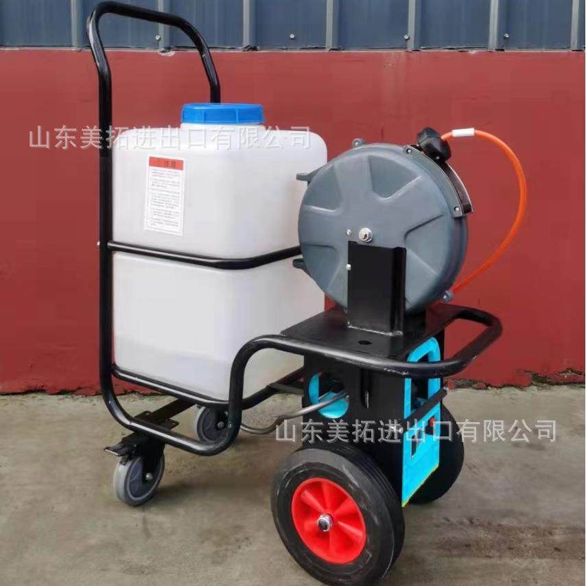 手推式充电打药机果园大棚用自动回管高压喷雾器推车电动打药车