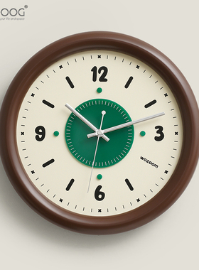 EMITDOOG免打孔奶油风挂钟客厅创意钟表2024新款简约大气时钟挂墙