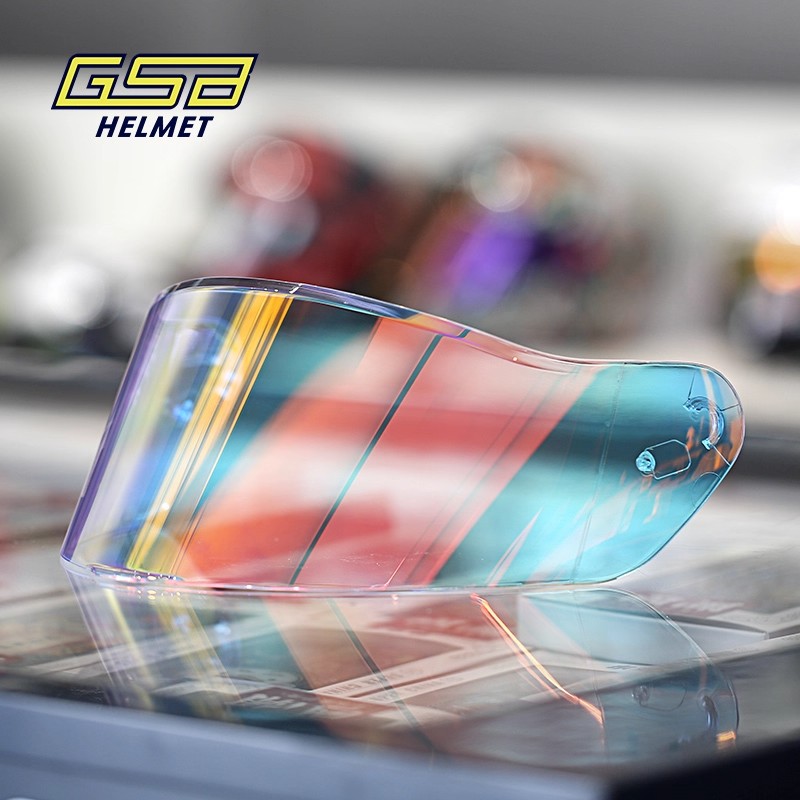 GSB 371头盔镜片原厂正品配件电镀防晒极光彩色高清高透头盔风镜
