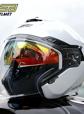 gsb头盔263摩托车头盔男女复古四分之三盔双镜片电动车骑行半盔