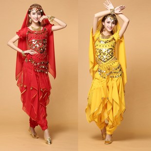 印度舞服装秋冬成人女舞蹈演出服民族风新L疆肚皮舞表演服新款套