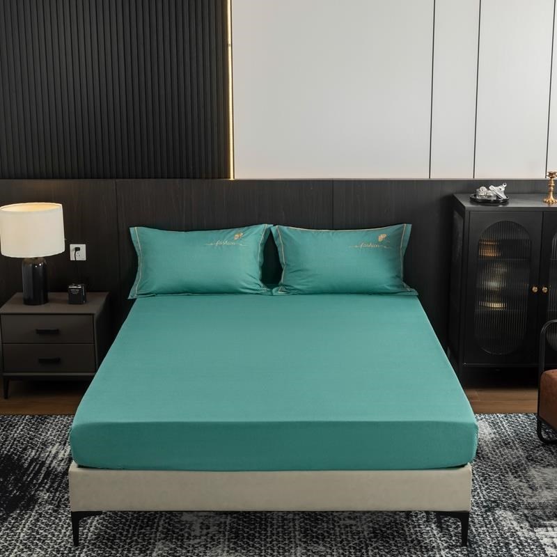 新款结婚喜庆大红色床笠四件套单件床套单品双人保O护套1.5m1.8米