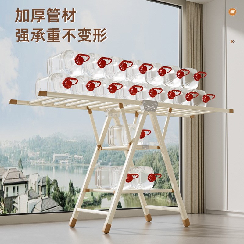 晾衣架落地折叠室内阳台晒被子神器铝合金卧室凉晒衣架.家用晾衣